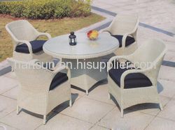 PE rattan garden dining table and chairs