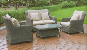 Patio round rattan sofa group