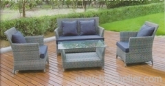 Patio plastic wicker sofa