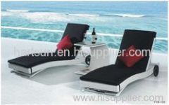 PE rattan garden patio chaise lounge