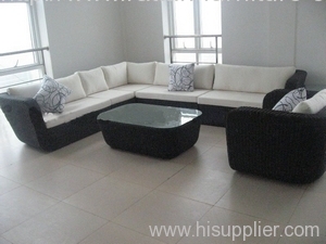 Round rattan sofa set