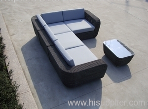 Patio rattan sofa set