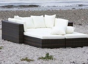 Garden rattan sofa bed set