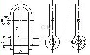 KEY-PIN-SHACKLE AISI304 FLAT WITH BAR