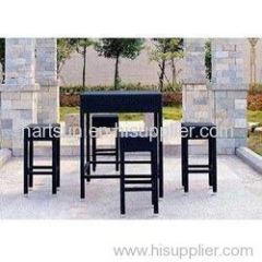 outdoor rattan bar chair and table
