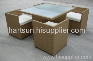 Outdoor wicker furniture dining set