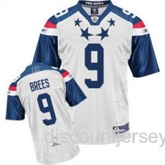 2011 Pro Bowl New Orleans Saints Drew Brees 9 White Authentic NFC Jerseys