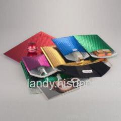 Shiny Metallic Bubble Mailer with Adhesive or Velcro Closure,