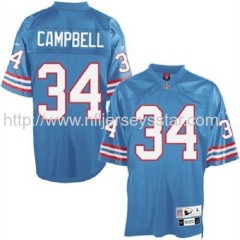 Tennessee Titans Earl Campbell Throwback Authentic 34 Light Blue NFL Jerseys