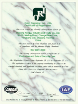 ISO certificate [Dec 01, 2008]