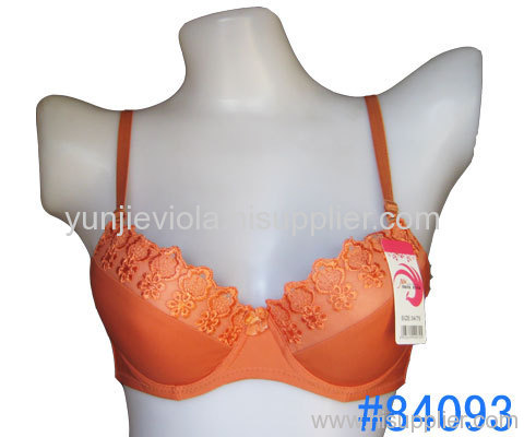 lady's embroidered bra lady's sexy cheap bra fashionable bra padded bra