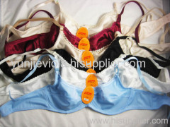 satin unpadded bra cheap stock bra