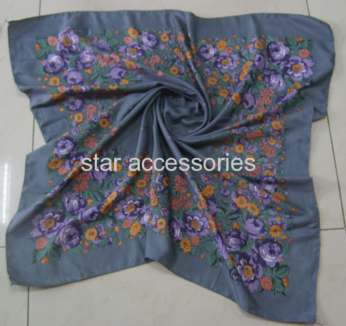 polyester print square scarf