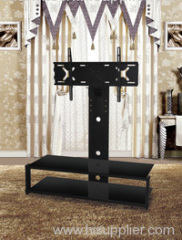 New Design Black Tempered Glass Black Iron LCD TV Stands