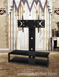 New Design Black Tempered Glass Black Iron LCD TV Stands