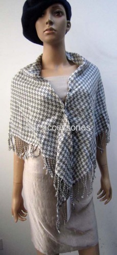 acrylic checked patchwork scarf