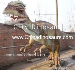 Animatronic Dilophosaurus dinosaur model