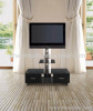 Black MDF Drawer Black Tempered Glass LCD TV Stand