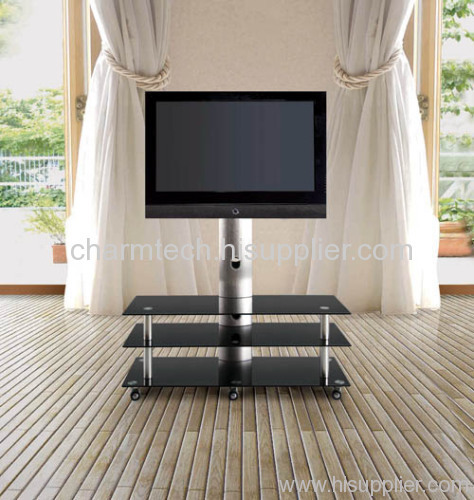 Silver Oavl Aluminum Tube TV Stand