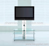 Clear Tempered Glass Furniture LCD TV Stand