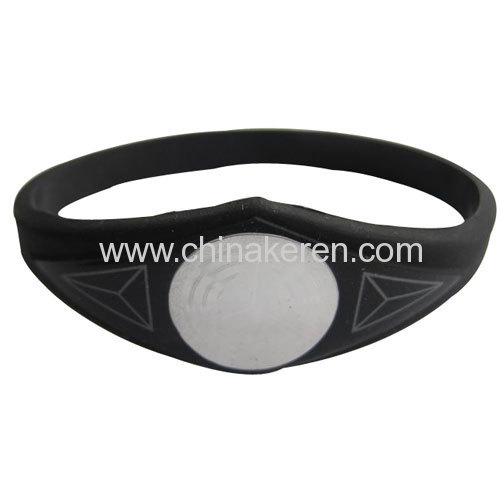colorful silicone rubber power bracelet for sport with embos