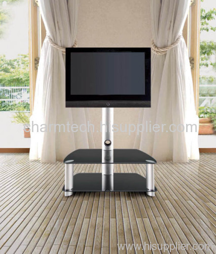 Silver Oval Aluminum Tube LCD TV Stands