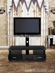 New Black Tempered Glass LCD Plasma TV Stands