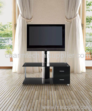 Black Glass and MDF Plasma TV Stand