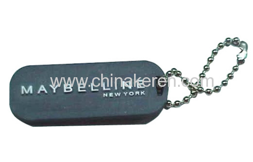 2D soft pvc black keychain