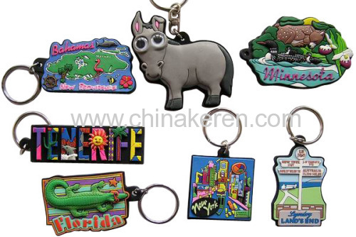 2d soft pvc animal shape keychains