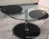 clear round tempered glass coffee table