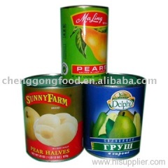 Canned pear halves in syrup
