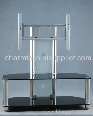 Silver Round Tube Plasma TV Stand