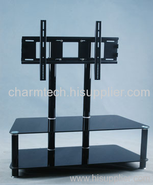 Black Round Aluminum Tube TV Stand