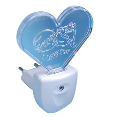 heart led night light led sensor light automatic on/ off led night light