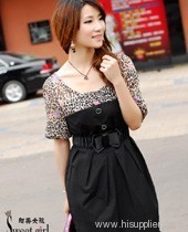 Leopard Grain Design Vocational Skirt