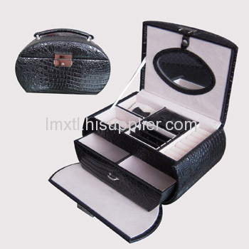 Croco Leather jewellery case/travel jewelry beauty box