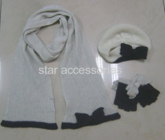 angora winter sets with bow-tie