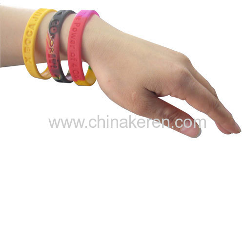 cheap silicone bracelets with debossed logo