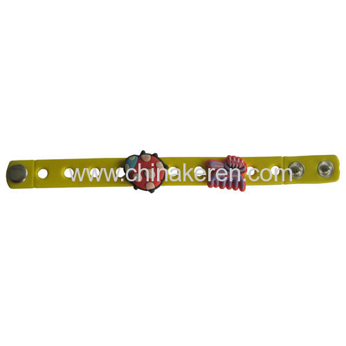 Silicone Bracelet with soft pvc animal fitting