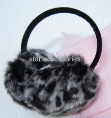 leopard fake fur earmuff