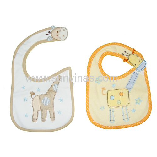 terry towel embroidered baby bibs