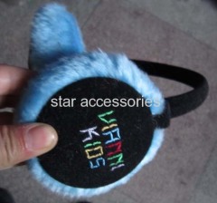 acrylic embroideries earmuff with fake fur lining