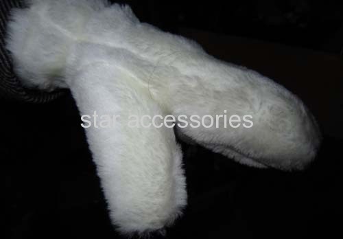fake fur gloves with acrylic lining