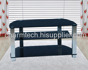 3 Black Glass Plasma TV Stand