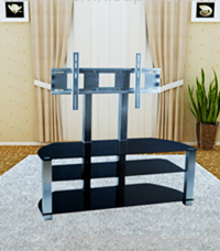 Black Glass Plasma LCD TV Stand