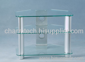 3 Clear Glass TV Stand