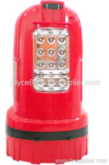 Rechargeable LED searchlight front/side light with warning light