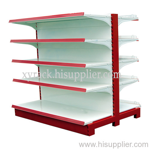 double sided supermarket shelves