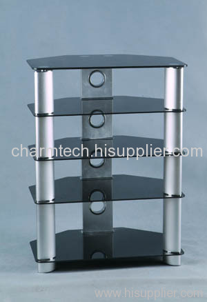 5 Black Glass TV Stand